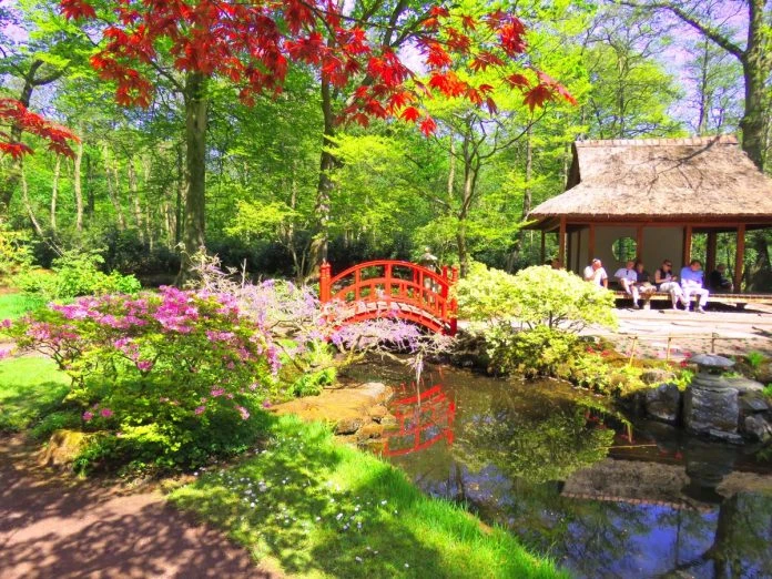 Jardim Japonês de Haia Jardim Japonês de Haia, na Holanda, no parque Clingendael, é o maior e mais antigo da Holanda. Vista da ponte japones e do pavilhão japonês