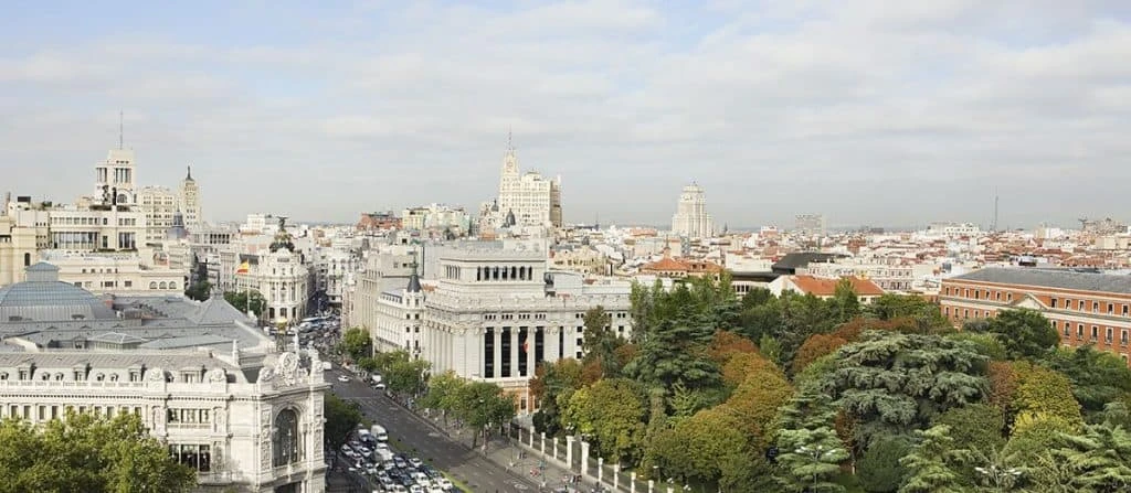 Vista do Mirante do Palácio Cibeles em Madrid